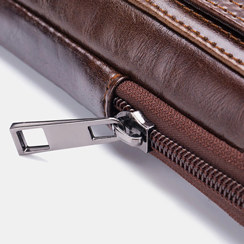 (image for) BULLCAPTAIN Men's Leather Belt Waist Bag Travel Small Fanny Pack Phone Pouch Multifunctional Male Waist Bag Leather Pouch